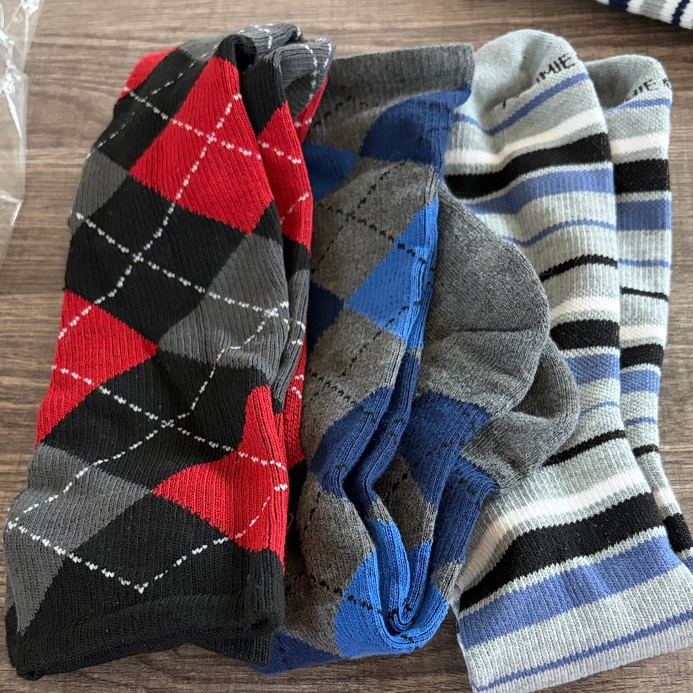 Men's Tommy Copper Compression Argyle and Striped Socks Set  3 Pair
